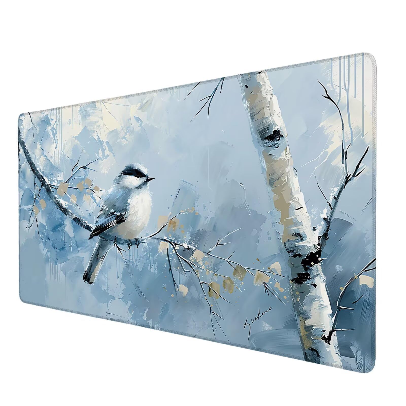 Podkładka pod mysz z drzewem, duża podkładka pod mysz 900 x 400 mm, podkładka pod mysz do gier, podkładka na biurko ze zszytymi krawędziami, podkładka pod mysz do klawiatury, do pracy, gier, biura