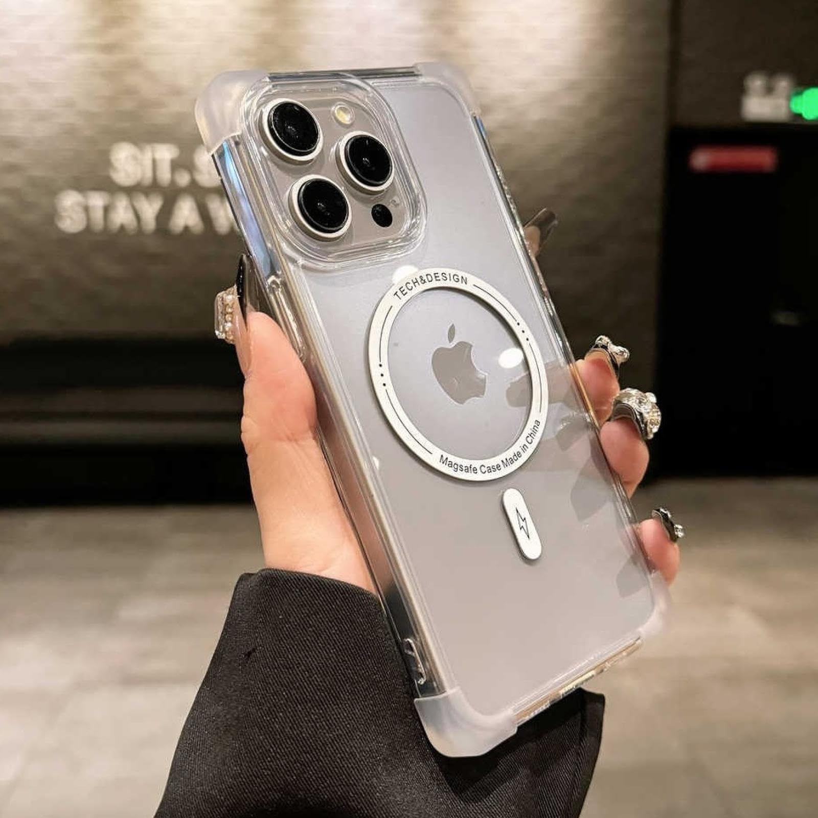 Amazon.co.jp: RNOZX iPhone 14 ProMax用 透明カバー 四隅ショック