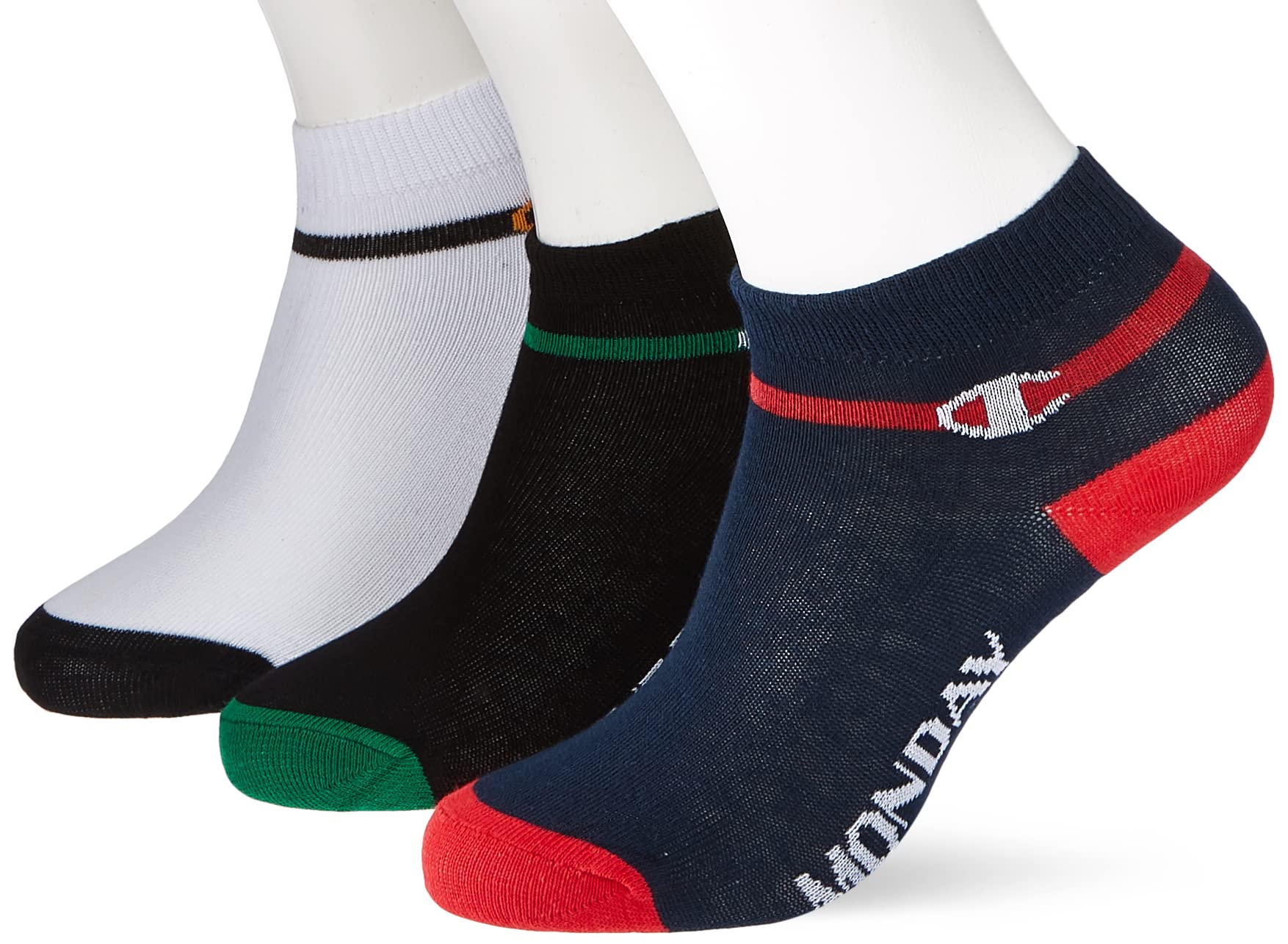 ChampionBoy's Seasonal 7PP Crew Ankle Socks, White, Black, Navy, Red, Blue, Orange, Green, 35-38 (Pack of 7)