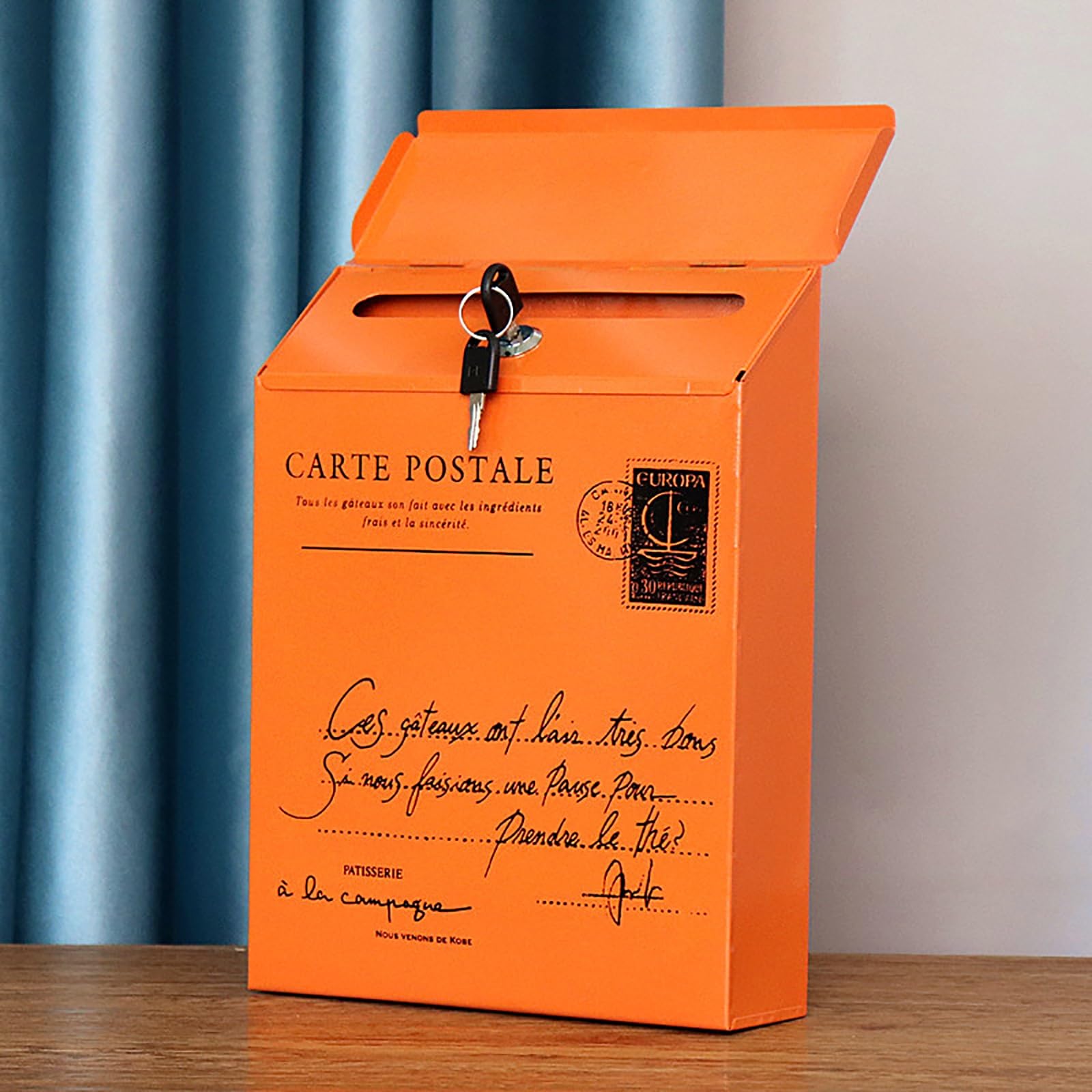 KRXSOBNV Mailboxes, Mailbox with Key and Lock, Retro Creative Iron Style, Colorful, Can Be Used at Home or Office