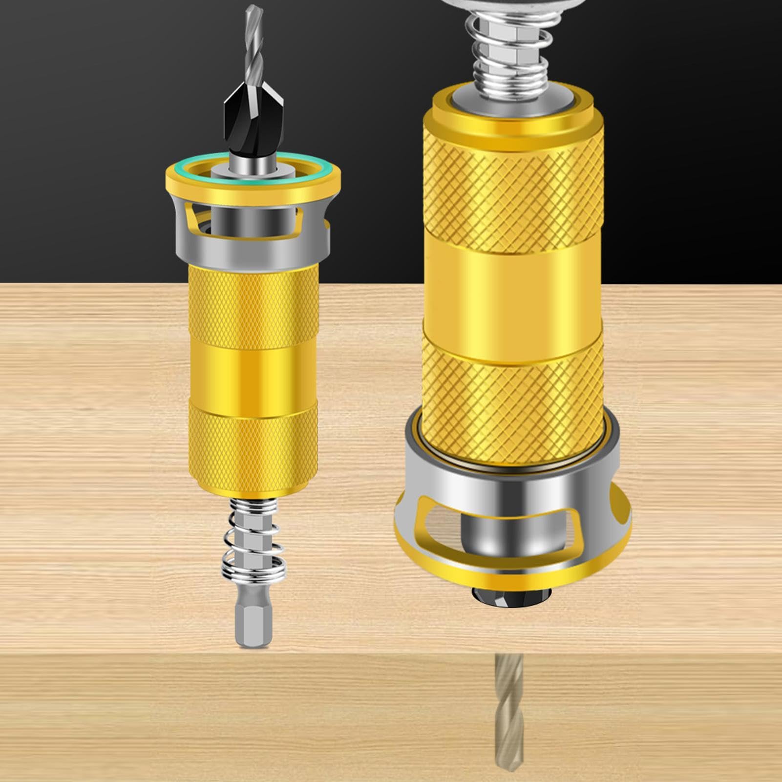 Broca De Avellanar Herramientas de carpintería metálicas de 4 flautas | Set 4 Brocas Avellanadoras Autocentrantes Para Muebles de Madera, Terrazas, Construcción, Carpinteros y Garajes