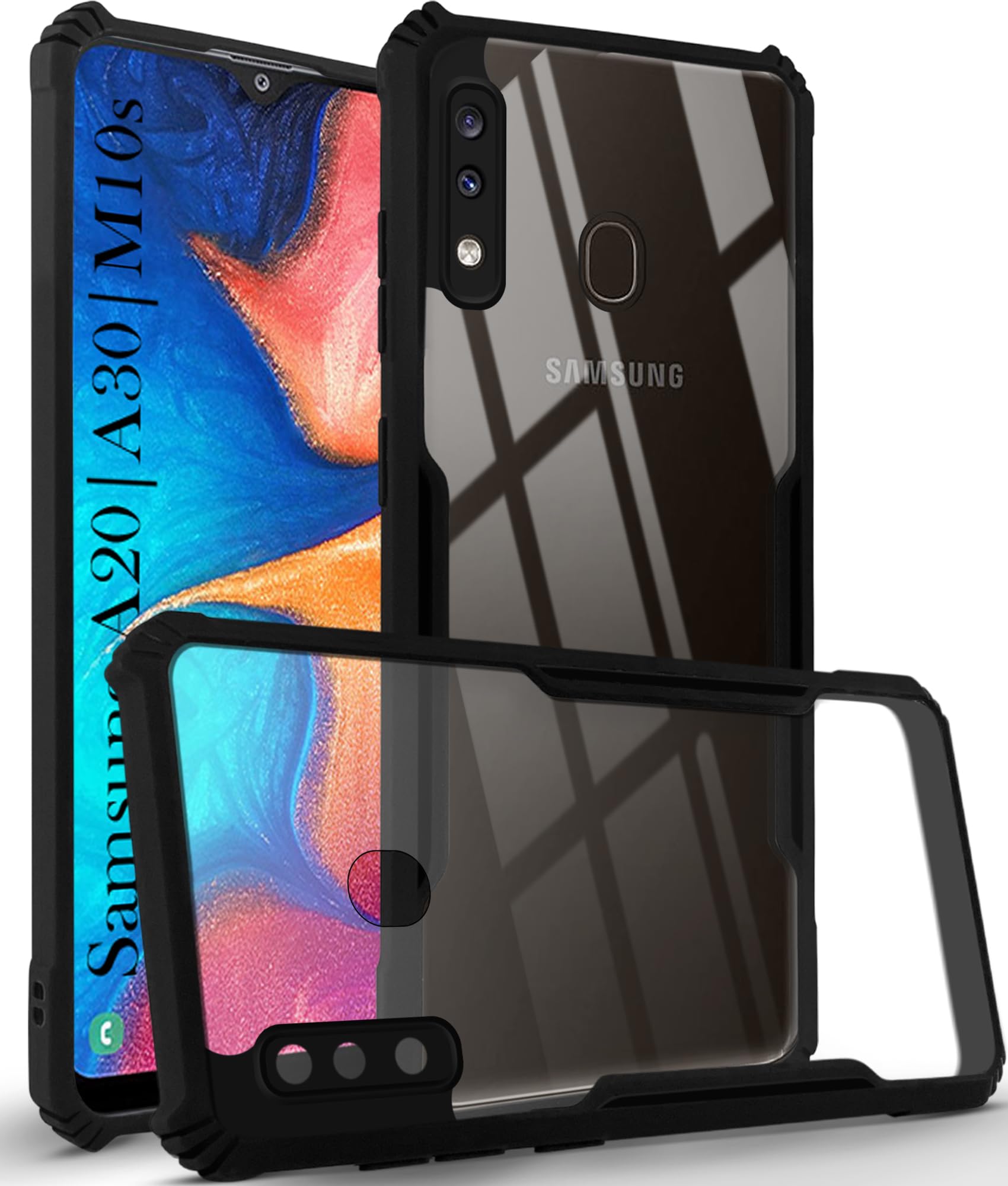 Jkobi Back Cover Case for Samsung Galaxy A20 | Galaxy A30 | Galaxy M10s (Shockproof with Polycarbonate Clear Panel | Professional Black) (B0D97N6WVP) Amazon Price History, Amazon Price Tracker