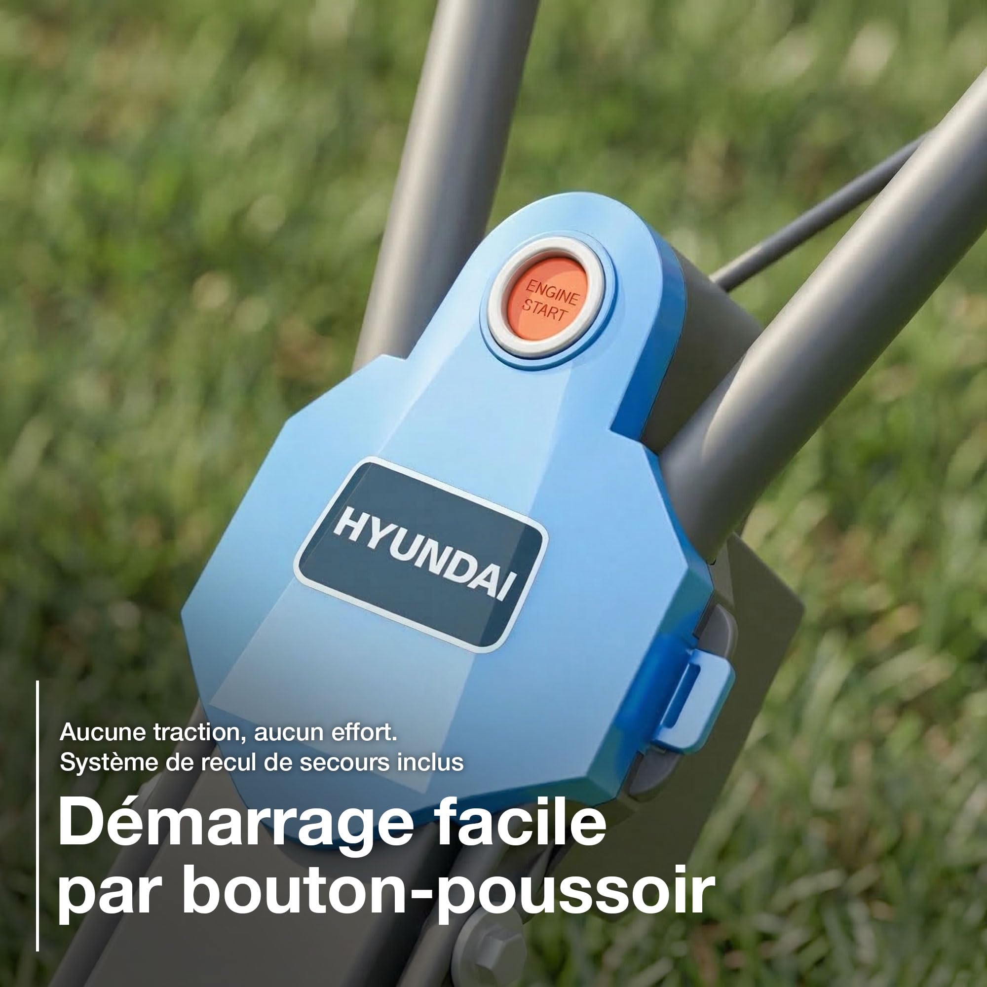 Hyundai Motobineuse Motoculteur Thermique 60 cm, Démarrage Électrique, 173 cm3 4,8 CV, 4 Jeux de Fraises, Profondeur 26 cm, Garantie 3 Ans - HYT175EX-EU