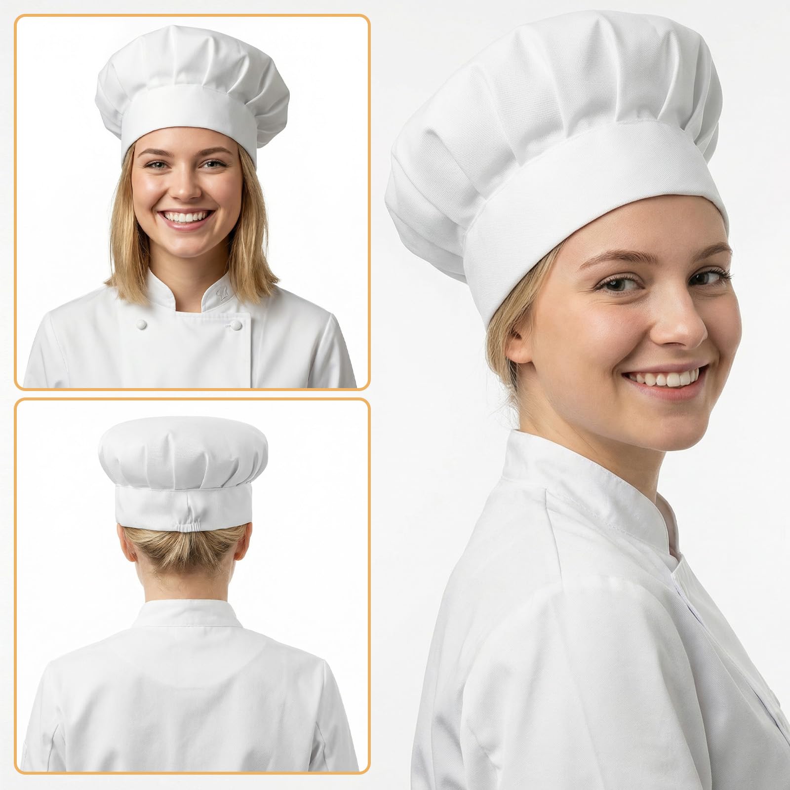 Czapka kucharska, unisex, męska czapka kucharska, damska czapka kucharska, bawełniana czapka kucharska, regulowana czapka kucharska, profesjonalna czapka kucharska, do kuchni, gotowania
