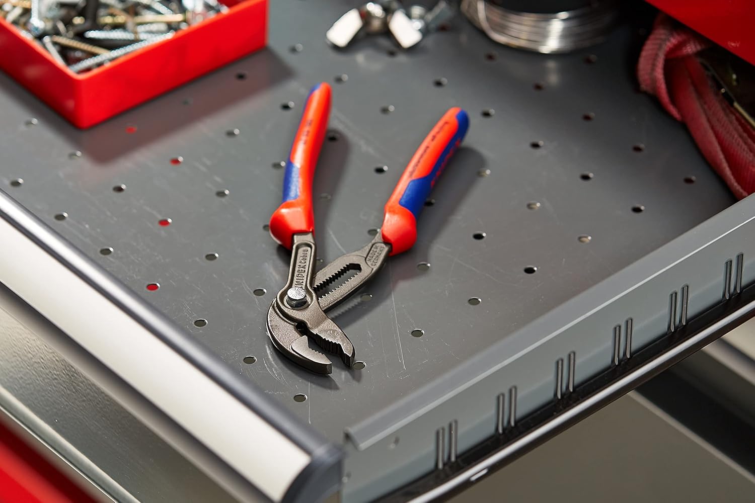 Knipex 87 02 180 T Water Pump Pliers "Cobra" 7,09" with soft handle and tether attachment point