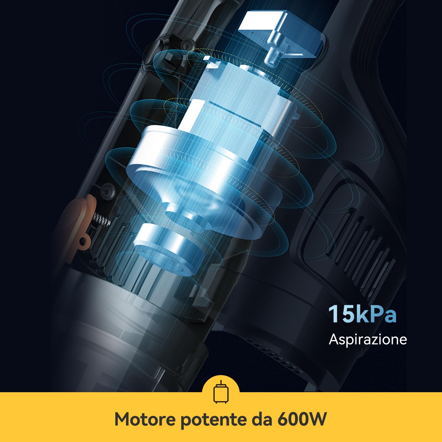 Deerma DEM-DX115C Aspirapolvere Senza Sacco 2 in 1, Ultraleggera con Filtro HEPA, 600W, Serbatoio da 1,2L, Ideale per Pavimenti Duri, Tappeti e Peli di Animali