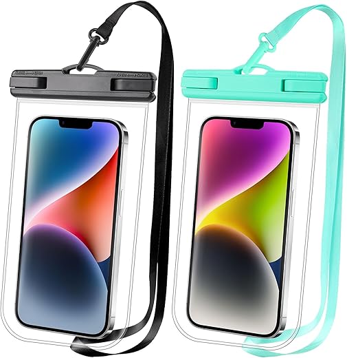 MR.LUYU Waterproof Phone Pouch for Cruise Essentials 2025, Beach Vacation Essentials Cruise Ship Travel Must Haves, Dry Bag Case for iPhone 16 15 14 13 12 11 Plus Pro Max Galaxy Pixel - 2 Pack Clear