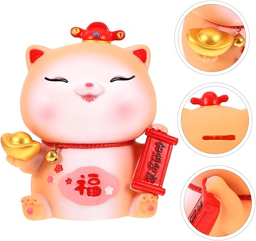 Miniatura 4 de Hucha de gato de la suerte, hucha japonesa Maneki Neko Fortune Cat ahorro de dinero, banco de monedas, figura de gato de la suerte Feng Shui,