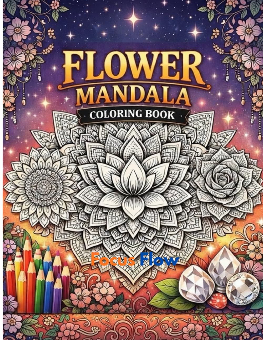 Flower Mandala Coloring Book: Beautiful Floral Mandalas for Relaxation and Stress Relief | Adult Coloring Book