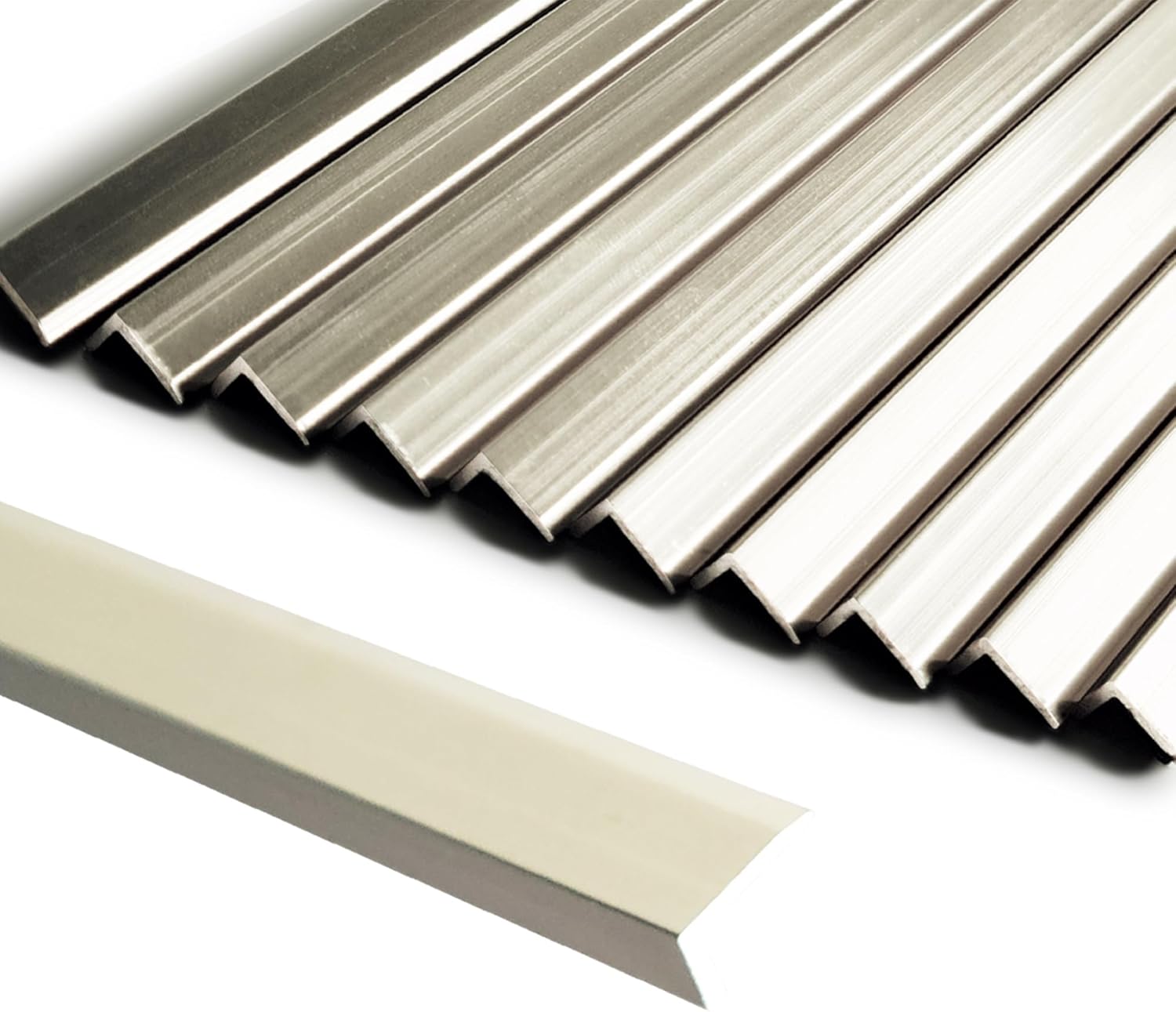 SUNWINGS 10-Pack 36 Inch Peel and Stick Aluminum Tile Trim, Decorative Kitchen Backsplash Trim Edge, Self Adhesive Tile Liner Matte Gray