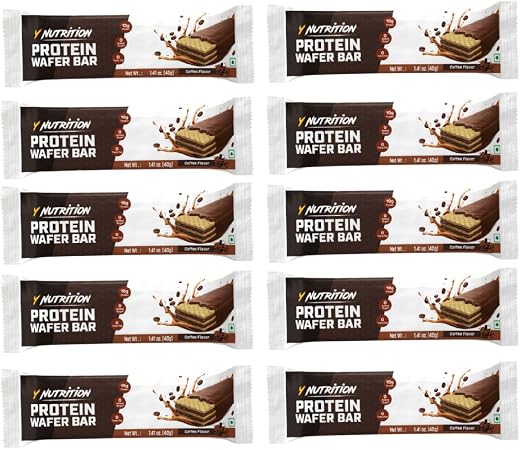 Bevzilla Coffee Flavoured Nutrition Protein Wafer Bar | 10g Whey Protein &amp; Low Sugar | Crunchy Coffee Flavor | Daily Prote...