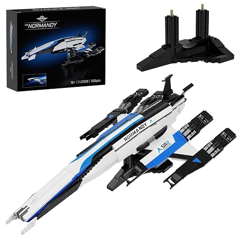 Normandy 2 Spaceship Building Block Set, Compatible with Lego, Sci-Fi Space Model Creative Toys for Game and Film Fans Adults Age 18+ (1029PCS)