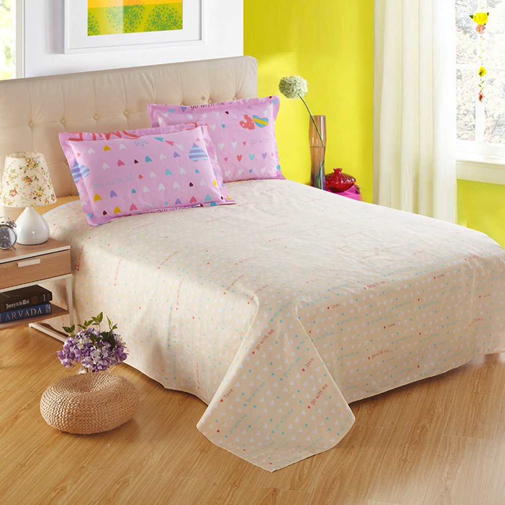 Drap plat en coton et lin sergé 120x230cm pour lit simple