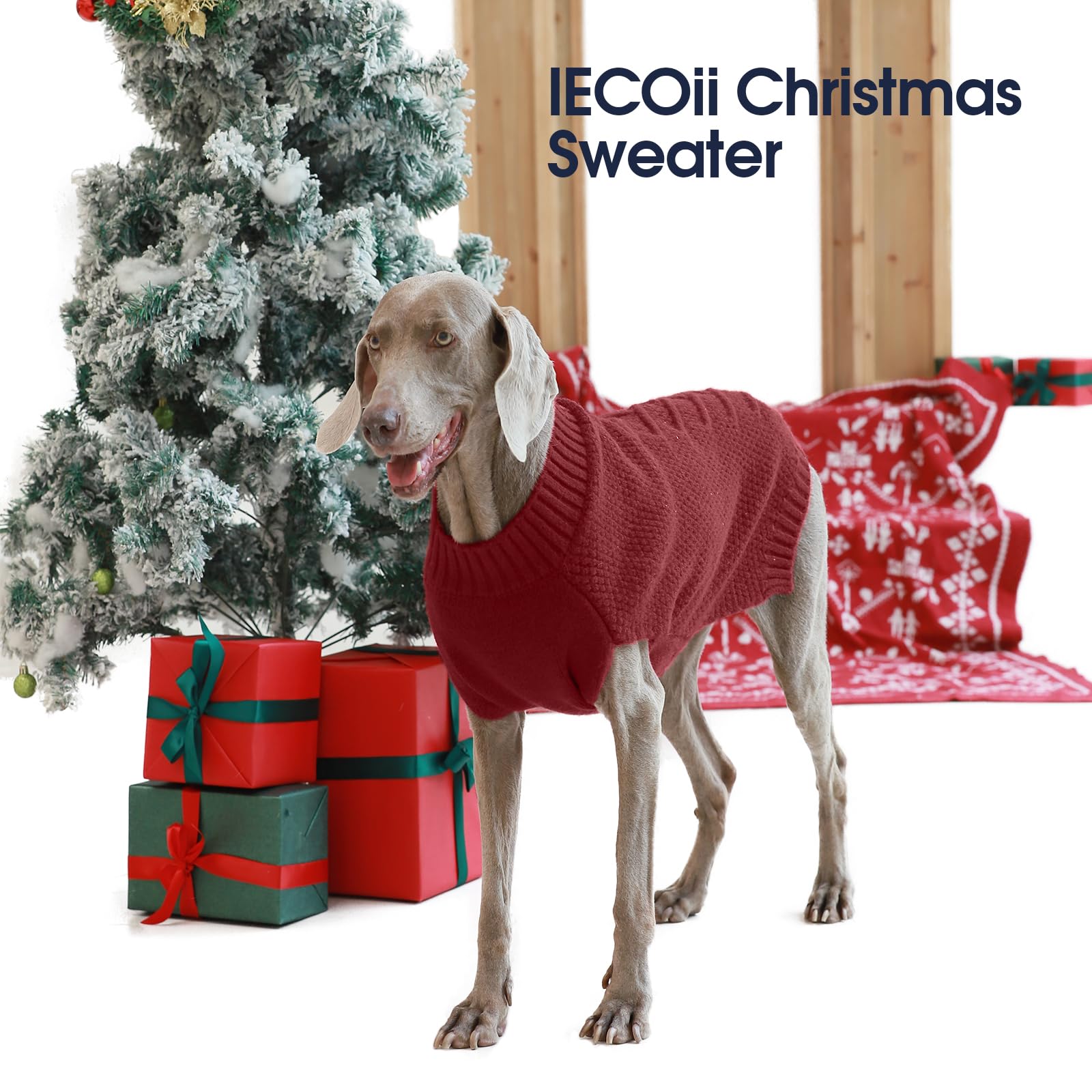 IECOii Pull dogue allemand, pull pour chiens de très grande race, chandail pour chiens de très grande taille, vêtements de Noël, pull d'hiver épais et chaud pour chiens mâles ou femelles, pull pour