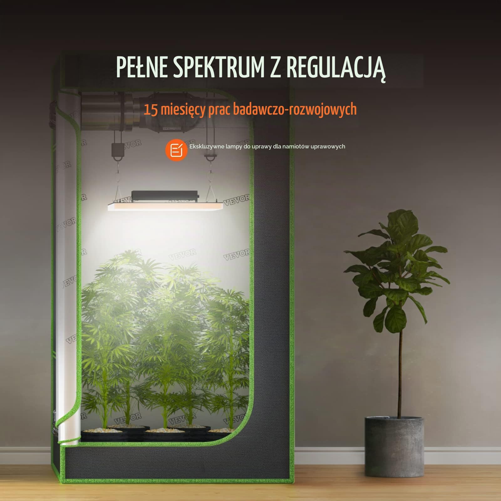 VEVOR LED Grow Light, 200W pełne spektrum ściemnialne, wysokiej wydajności lampa do uprawy diod Samsung 2B1B dla roślin wewnętrznych sadzenia warzyw i kwiatów szklarni