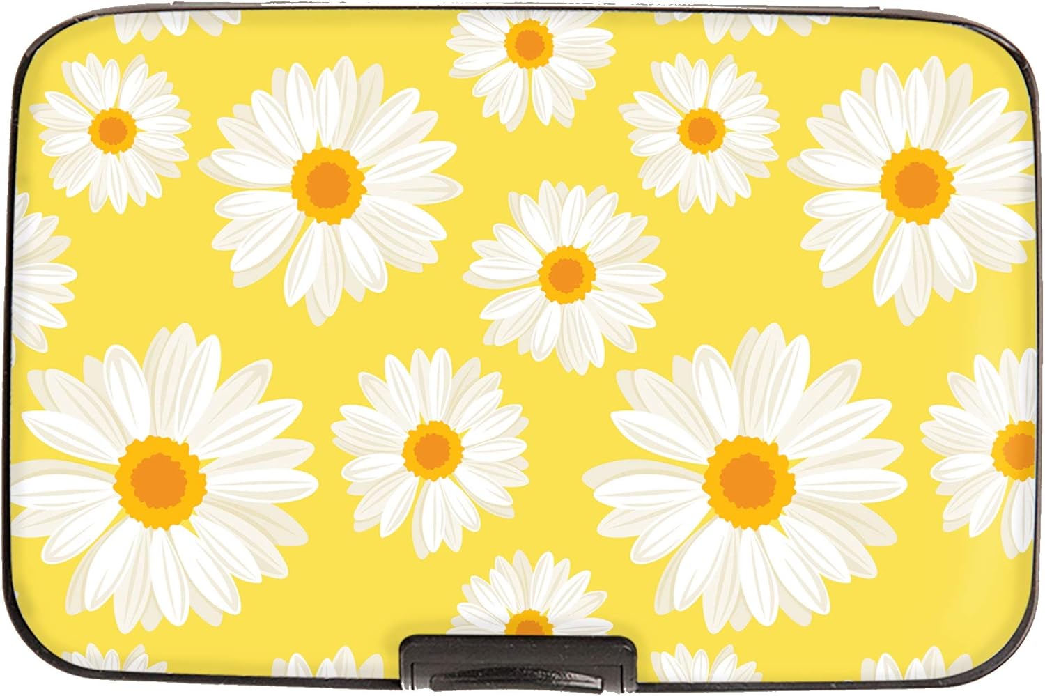 Monarque Armored Wallet Credit Card Case with RFID Data Theft Protection (Yellow Daisy)