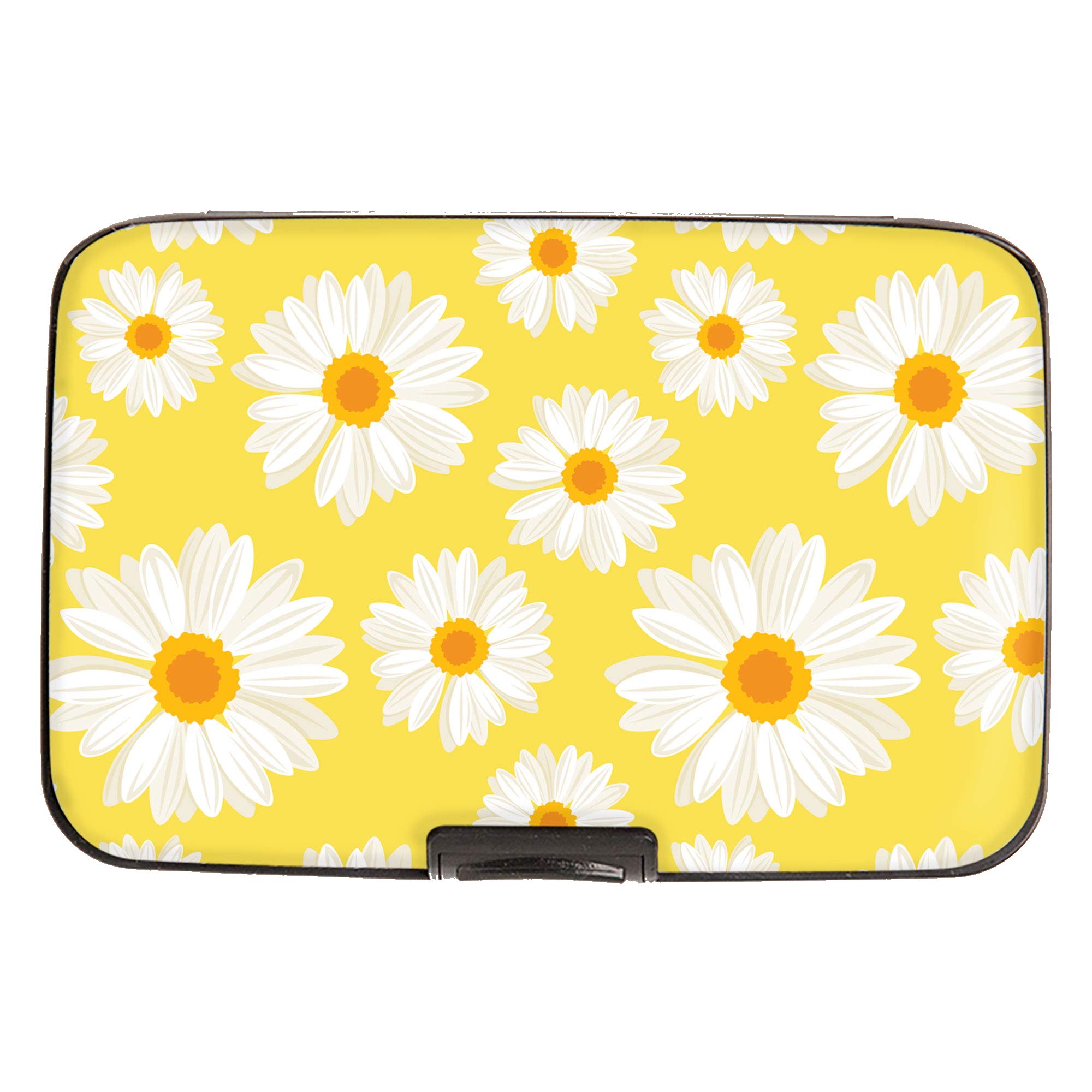 Monarque Armored Wallet Credit Card Case with RFID Data Theft Protection (Yellow Daisy)