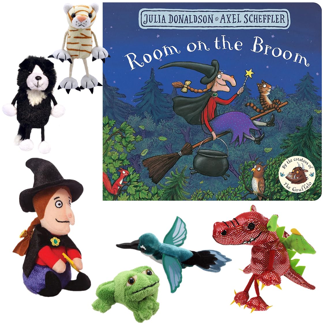 Room on the Broom by Julia Donaldson - Book and Puppet/Soft Toy set (Book Set including Official Witch Soft Toy)