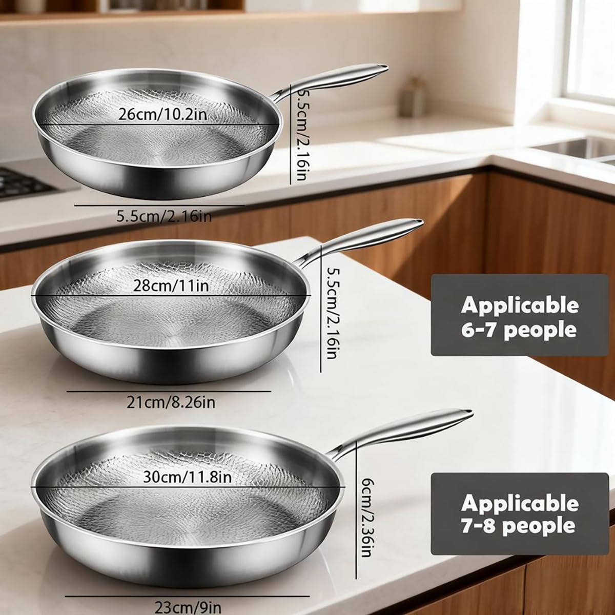 Genérico 2026 Sartén de Titanio Puro, Sartenes de Titanio, Antiadherente Sin PFOA, Base Inducción Imanética, Para Cocina Saludable Sin Aceite, Incluye Tapa y Mango Ergonómico (A, 28cm)