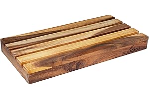 Villa Acacia Wood Bread Board - 12 x 7 in Handcrafted Wooden...