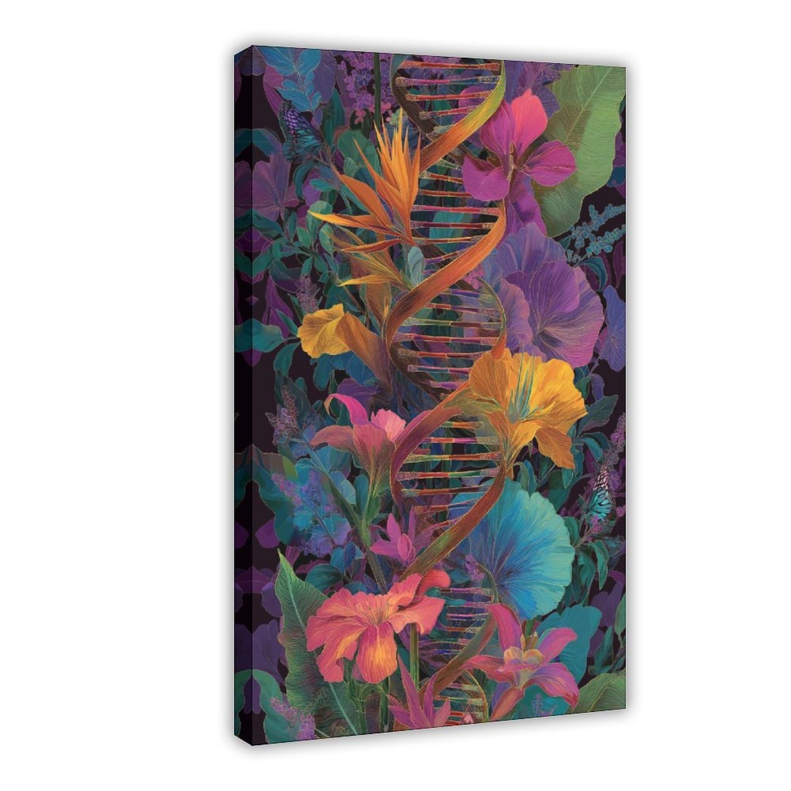 YWTJAX Floral DNA Poster Canvas Poster for Office Decor Gift