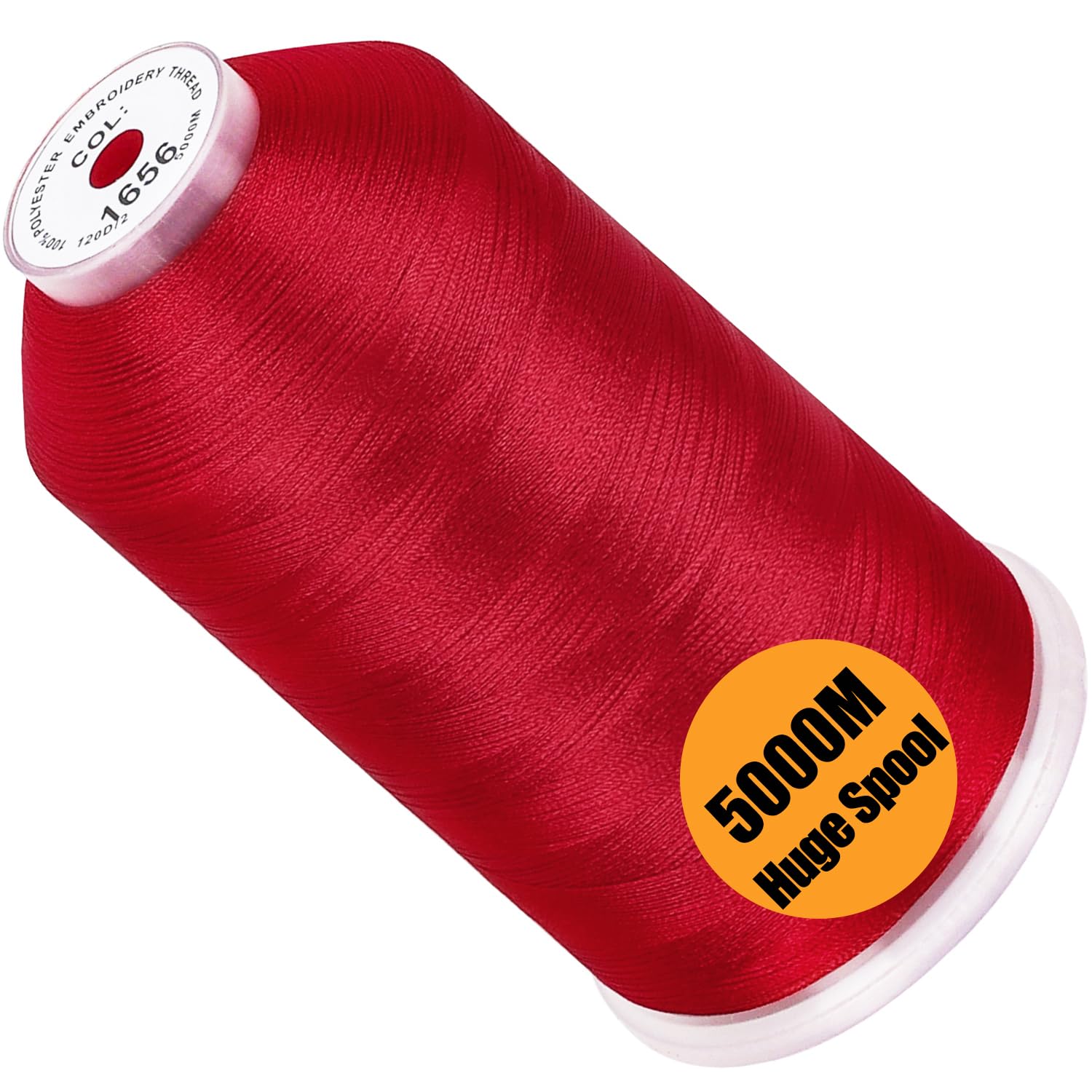 New brothread 5000M Huge Spool Embroidery Machine Thread - Christmas Red