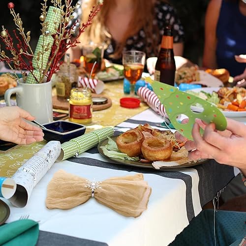 Miniatura 6 de Cindeer Juego de 20 servilletas de gasa de gasa rústicas y bohemias, servilletas de tela arrugada, servilletas decorativas para el hogar, boda,