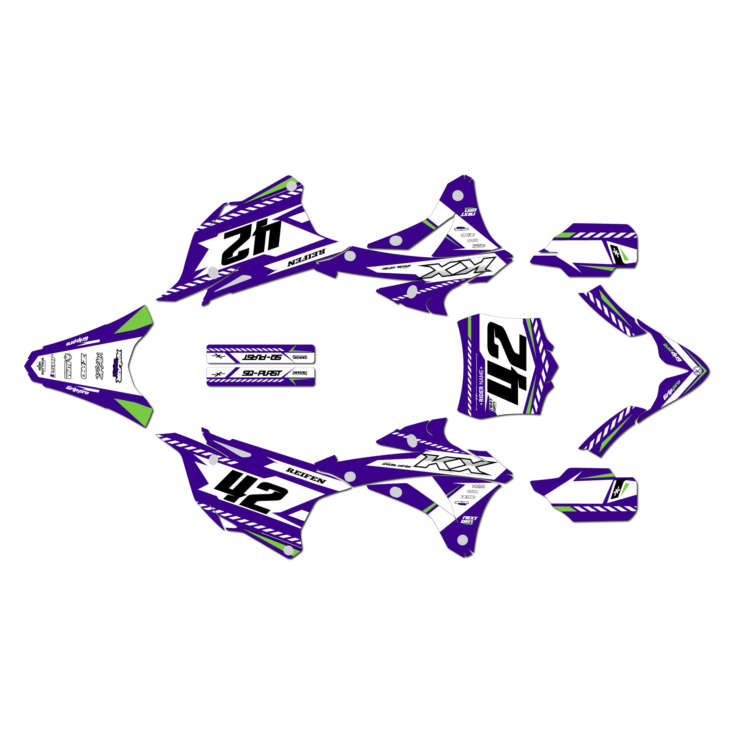 Kit gráfico para Kawasaki KX 85 (2014-2021) Lethal Series Purple 16 mil – Dirt Pit Bike Motocicleta, Calcomanías para Motocross de carreras de motocross, accesorios sin plásticos