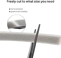 Vista 5 de Burlete de espuma para aire acondicionado - 2 rollos, 1 pulgada de ancho x 1 pulgada de grosor, total de 13 pies de largo, cinta aislante de espuma