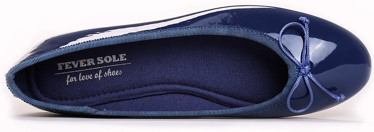 FEVERSOLE Women's Macaroon Colorful Memory Foam Cushion Insock Patent Ballet Flat - Image 2