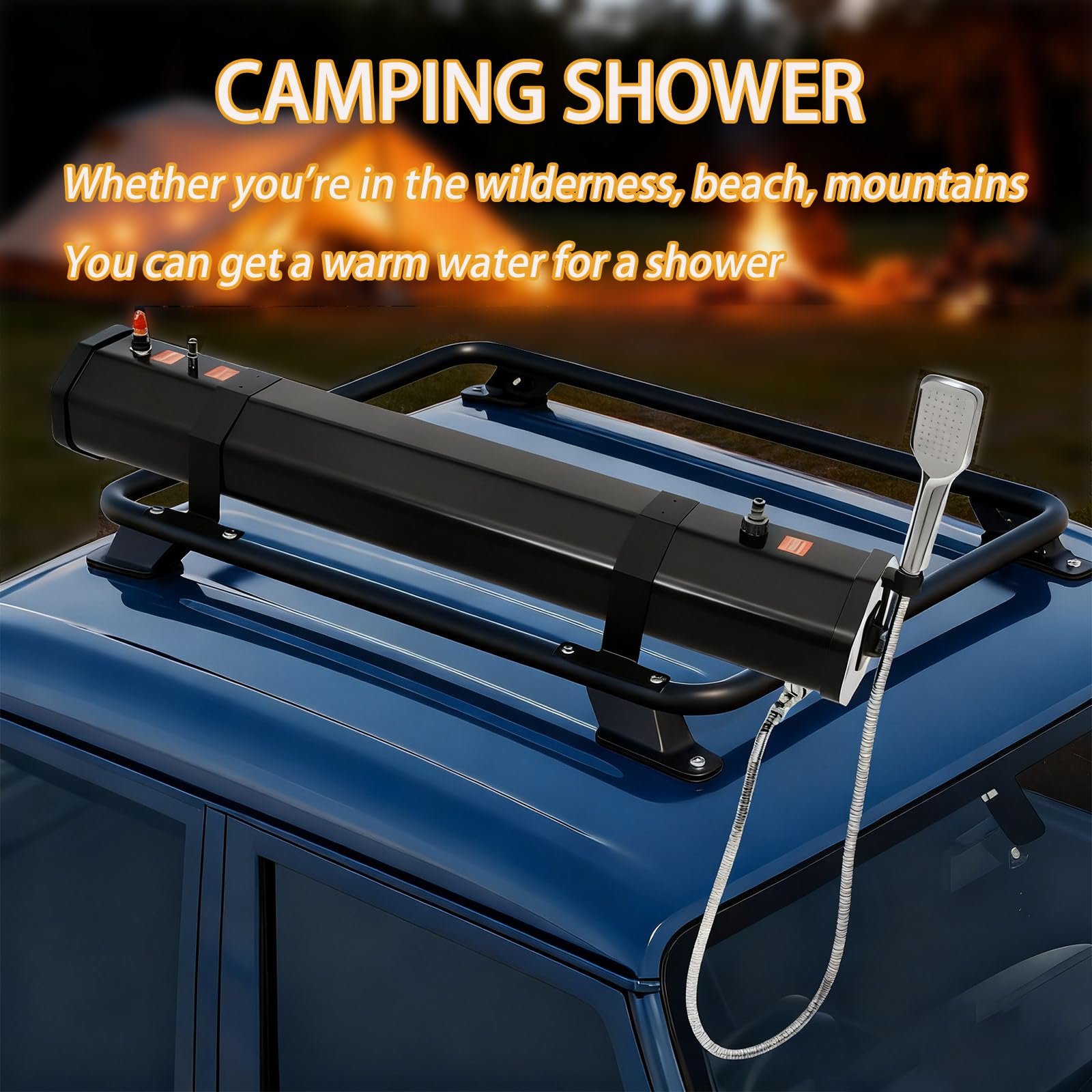 Camping Dusche, Solardusche mit Handbrause, Wasserbehälter mit 18 l, 30 l Optionen, Offroad-Dusche, Tragbarer Wassertank für Overlanding, für Camping, Strandurlaub, Tierpflege 18L