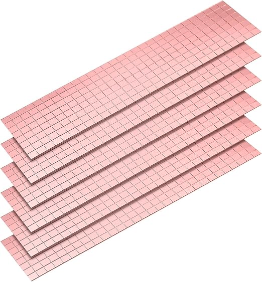 sourcing map 2880 Pieces Self Adhesive Mirror Mosaic Tiles, 5x5mm, Mini