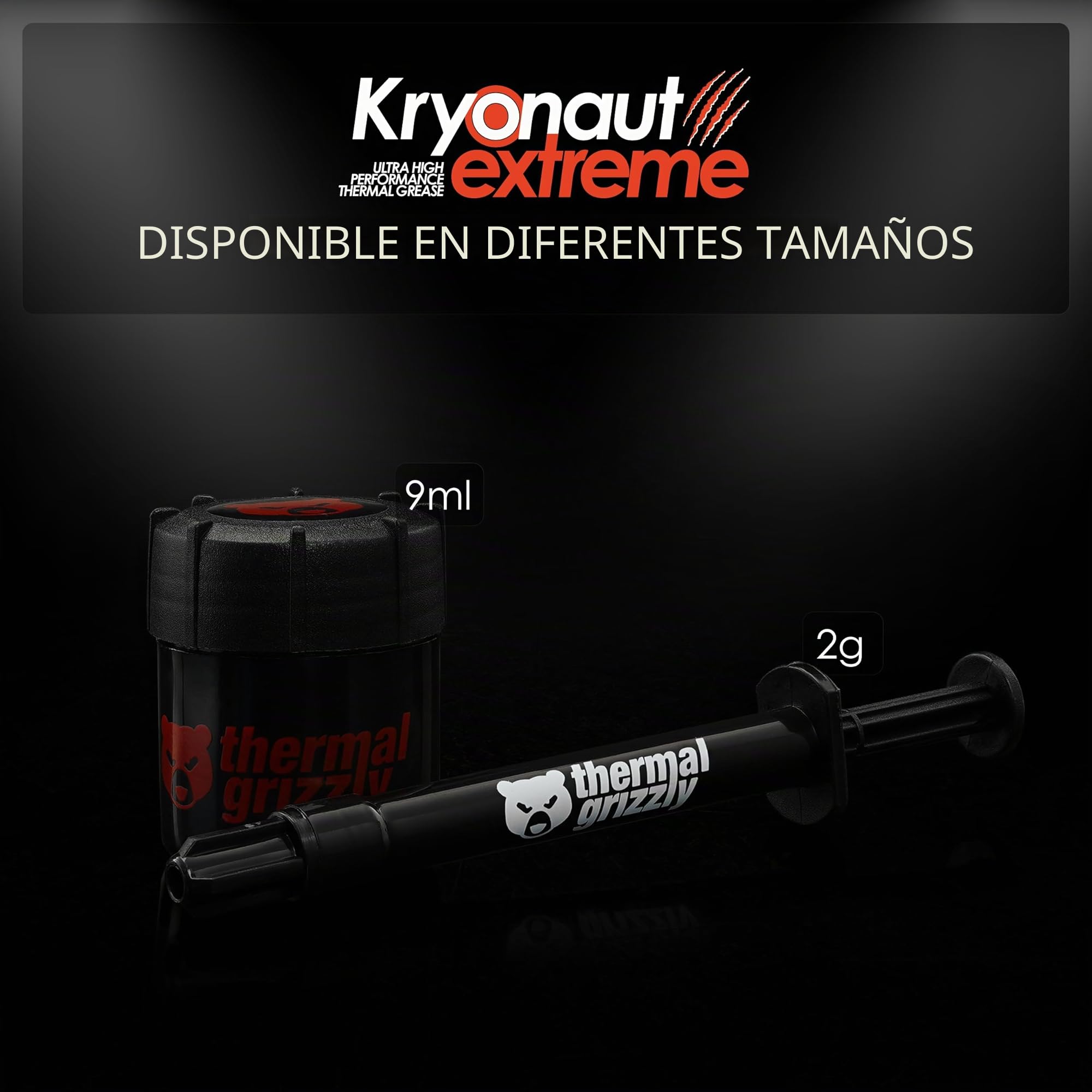 Thermal Grizzly - Kryonaut extreme - 2 Gramos - Pasta Térmica de Altísimo Rendimiento - Para Máxima Conductividad Térmica en Overclocking CPU/GPU