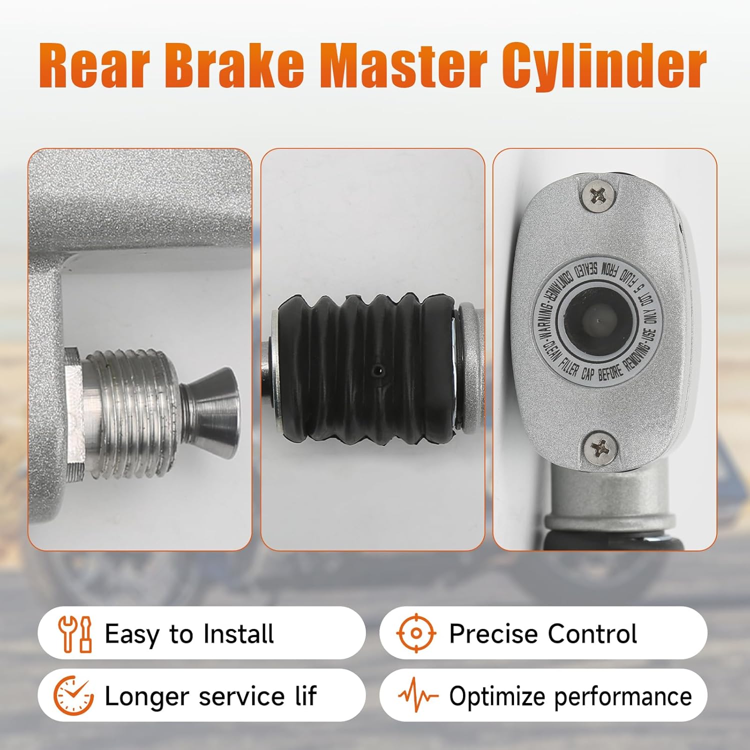 41755-99 41767-05 Upgraded 3/4" Rear Brake Master Cylinder Assembly with Nut Compatible with Harley Touring Electra/Street/Road Glide Road King 1999-2007 and Softail 2000-2011