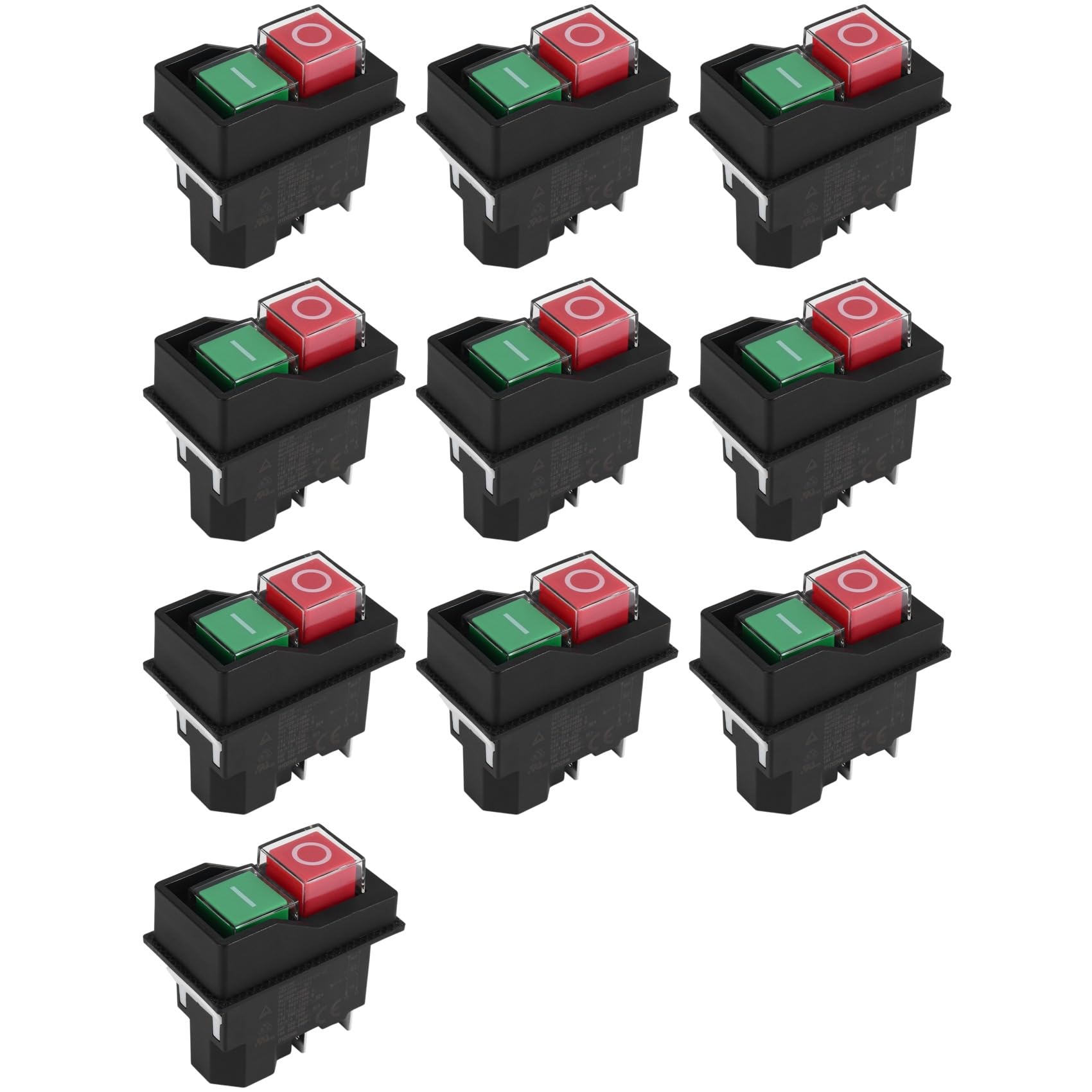10X Interruptores Electromagnéticos Interruptores Pulsadores para Herramientas de Jardín KJD17 220V Terminales de