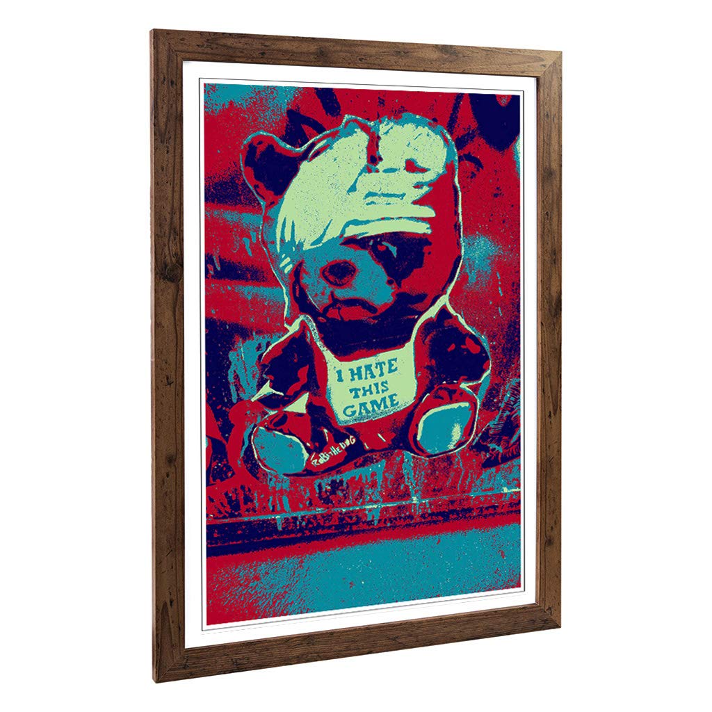 Big Box Art Framed Print of Berlin Graffiti Design | Wall Art Picture | Home Decor for Kitchen, Living, Dining Room, Bedroom, Hallway, Office, Walnut, A2 / 24.5x18 Inch / 62x45cm