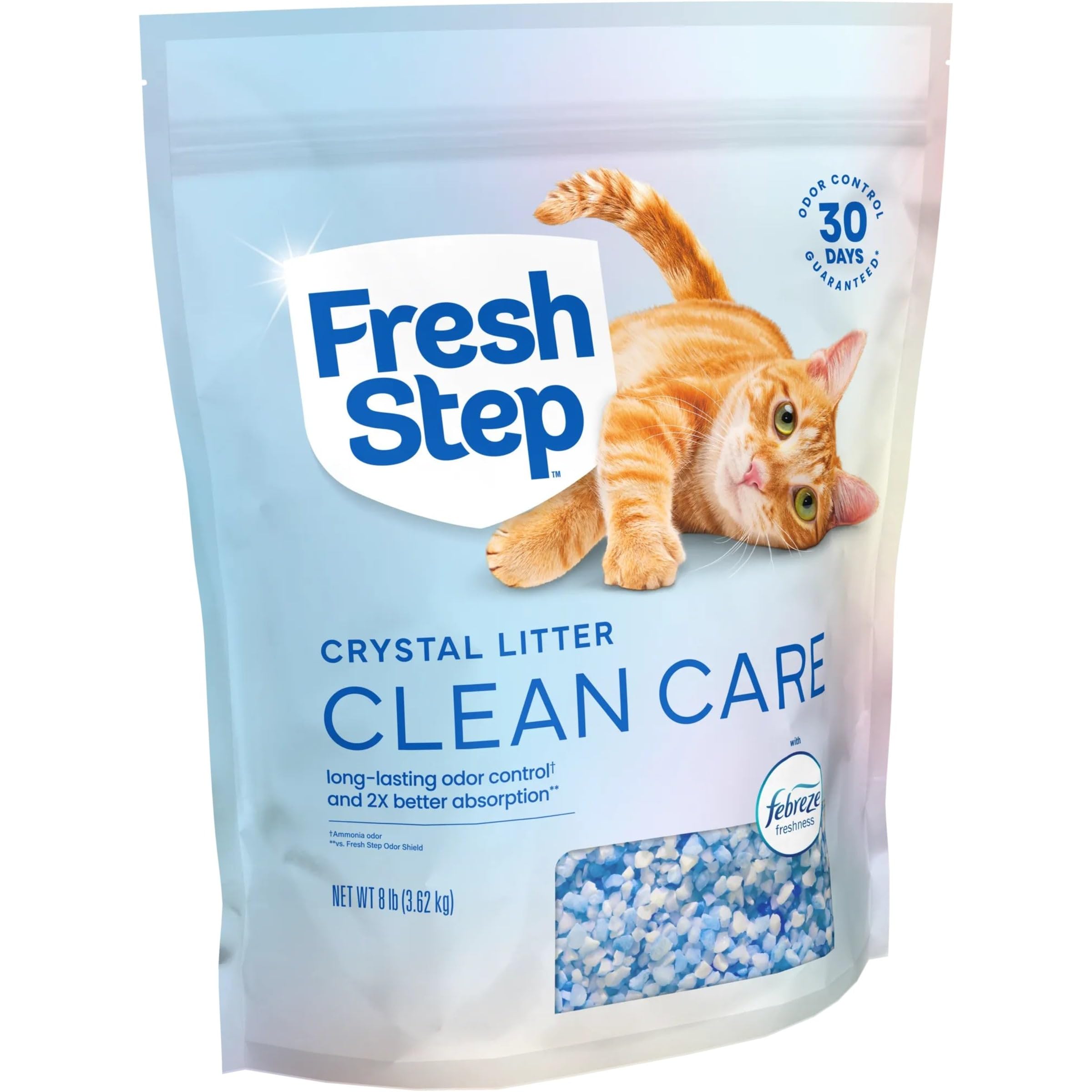 Fresh Step Crystals, Premium Cat Litter, Scented, 8 Pounds, Pack of 2 (Package May Vary)
