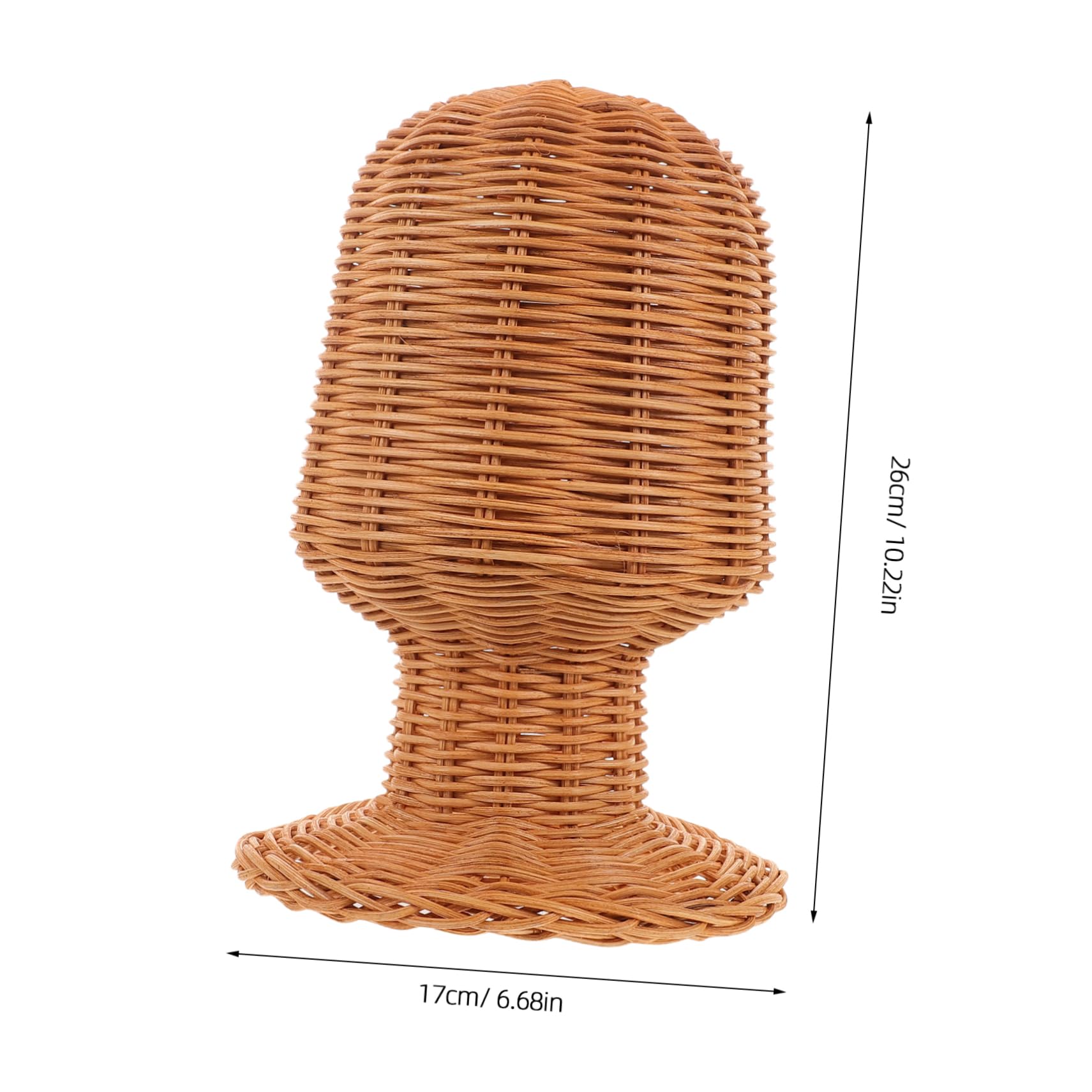 FOMIYES Wicker Wig Holder Mannequin Head Display Rack Hair Stand Holder for Salon Cap Display Rack