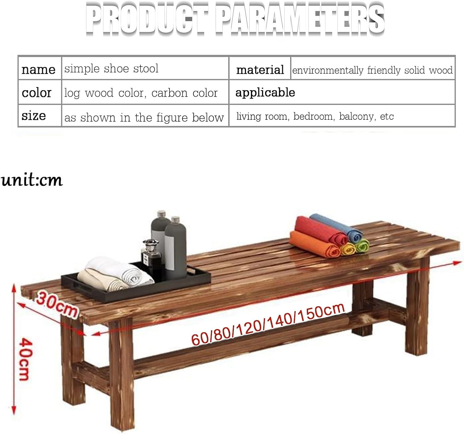 Shoe Rack with Bench Entryway Shoe Bench Wood Shoe Storage Bench End of Bed Bench Wood Bench Wooden Farmhouse Dining Bench Armless Design for Kitchen Living Room Hallway Window(140cm)