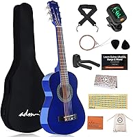 Vista 16 de ADM - Guitarra acústica para principiantes, 30 pulgadas, cuerdas de nailon, guitarra de madera para niños y estudiantes, lecciones en línea