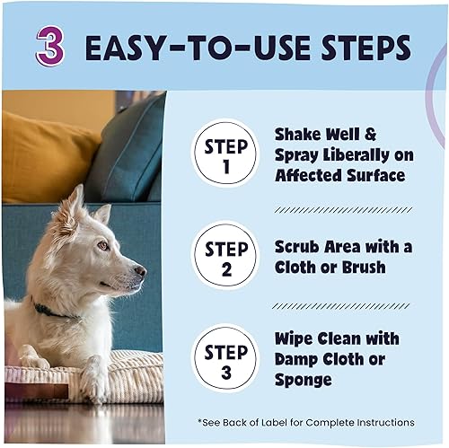 Miniatura 6 de Pawstruck Eliminador de manchas y olores de mascotas de fuerza profesional, solución de limpieza enzimática natural para perros y gatos, eliminador