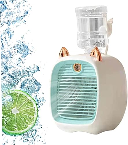 Miniatura 2 de Aire acondicionado portátil, mini ventilador de enfriamiento de oreja de gato de 40.6 fl oz con tanque de agua, ventilador de aire acondicionado 2