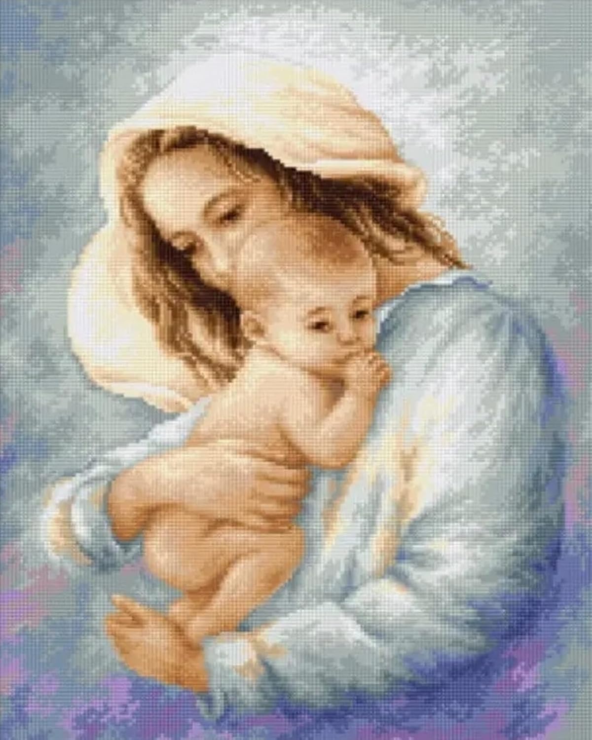 COKYIS Kreuzstich Stickpackung Schafe - Vorgedruckt 11CT Für Anfänger 40x50cm