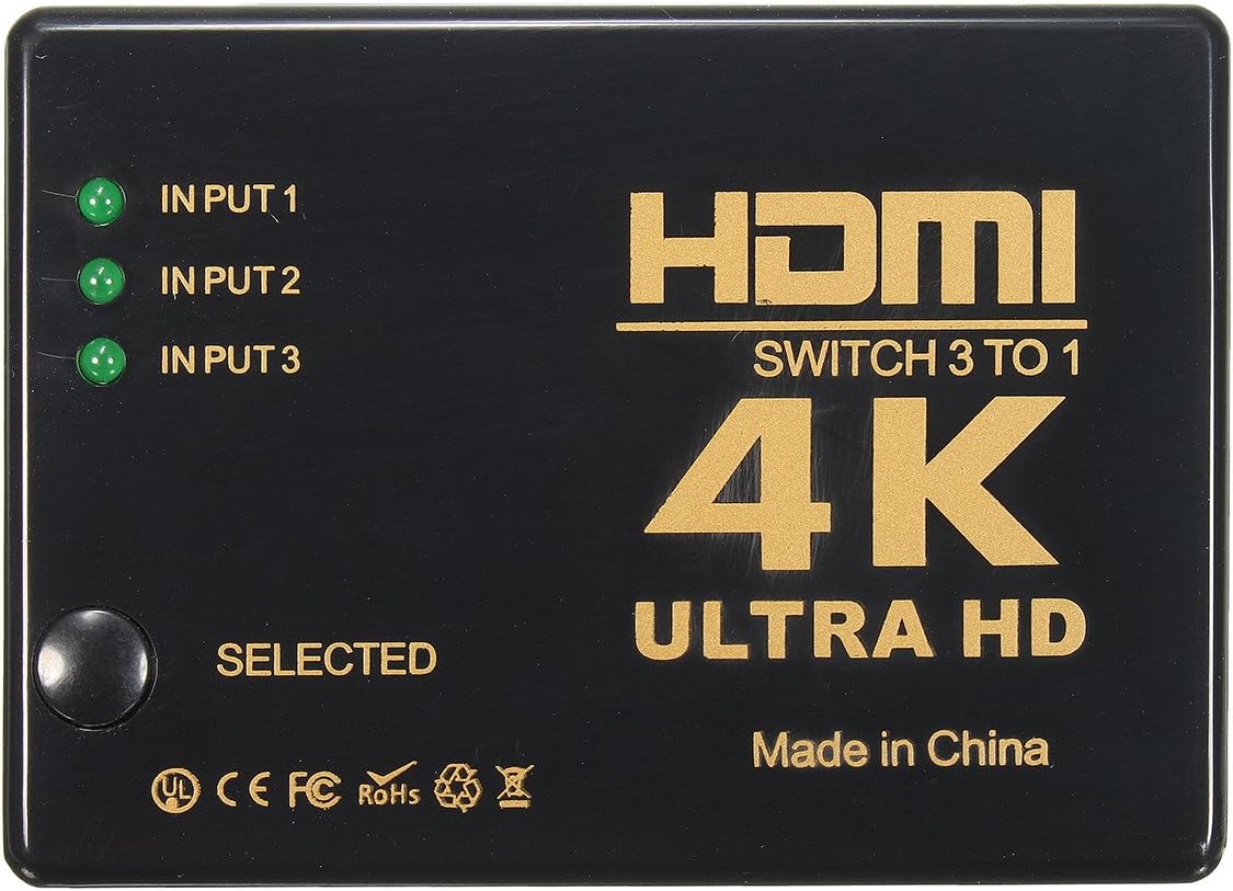 3 in 1 Out 3D 4K*2K HDMI 1080P Switch Selector Splitter for HDTV DVD Xbox 360 PS3