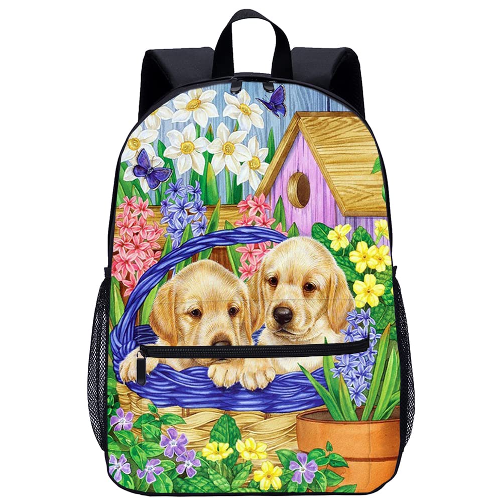 Mochila de moda para niñas y niños con estampado de perros en 3D 8