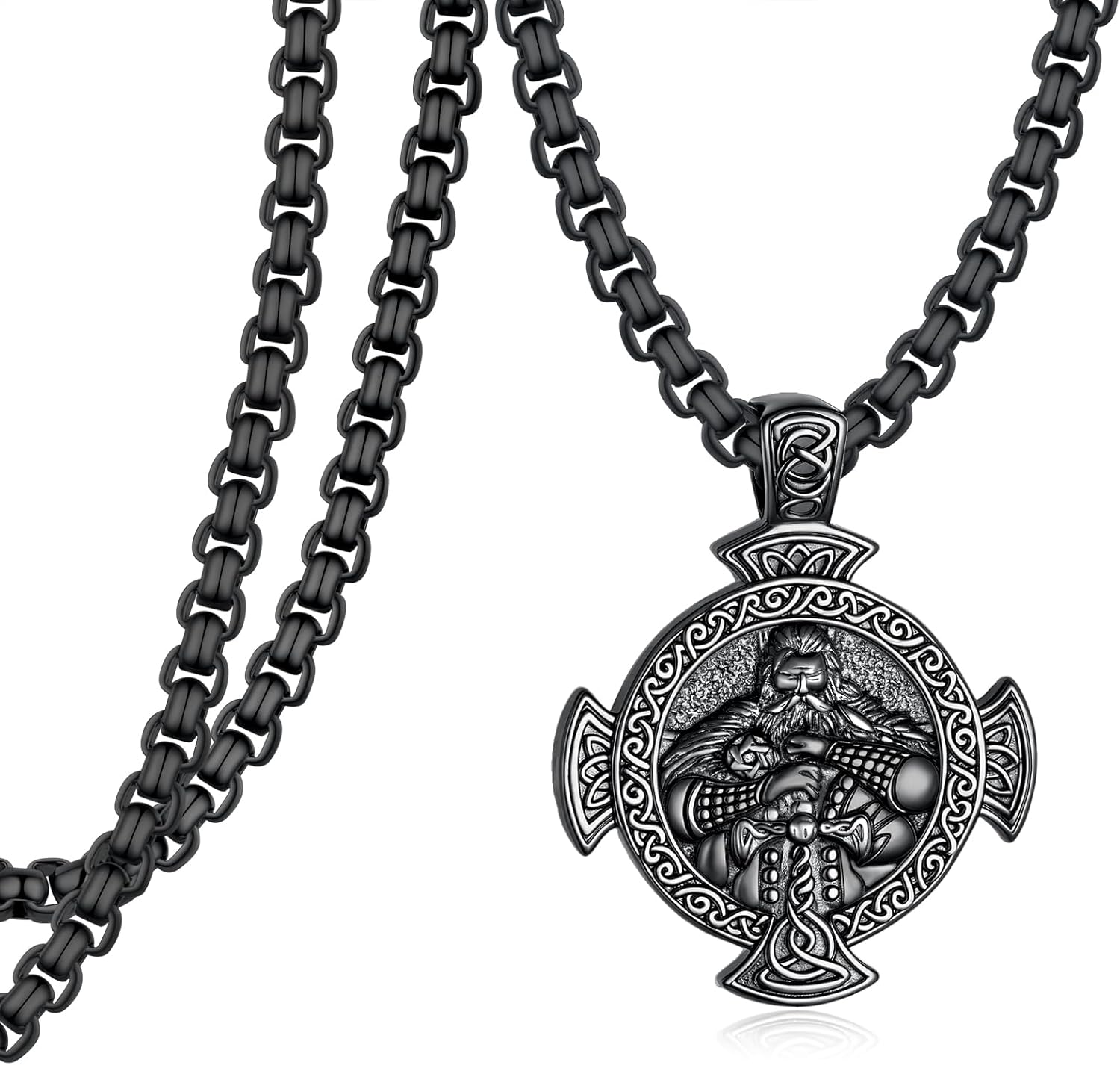Viking Necklace for Men 925 Sterling Silver Norse Pirate Necklace Amulet Protection Odin Necklaces Viking Jewelry for Women