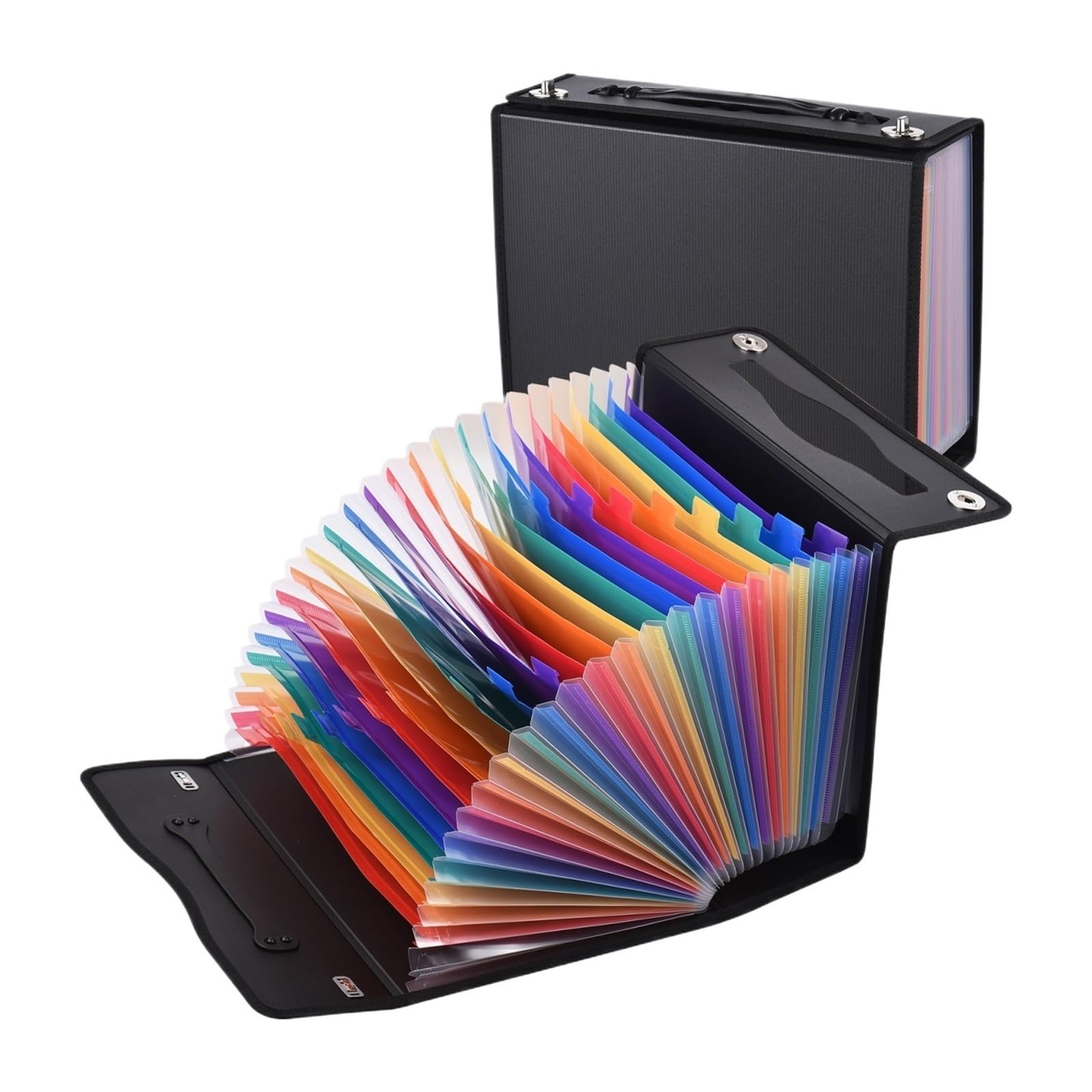 Scatola Porta Documenti Cartella Portadocumenti a Fisarmonica, 24 Tasche, espandibile, con Copertina, Formato A4, Organizer for Documenti, Colore Arcobaleno(Type 1)