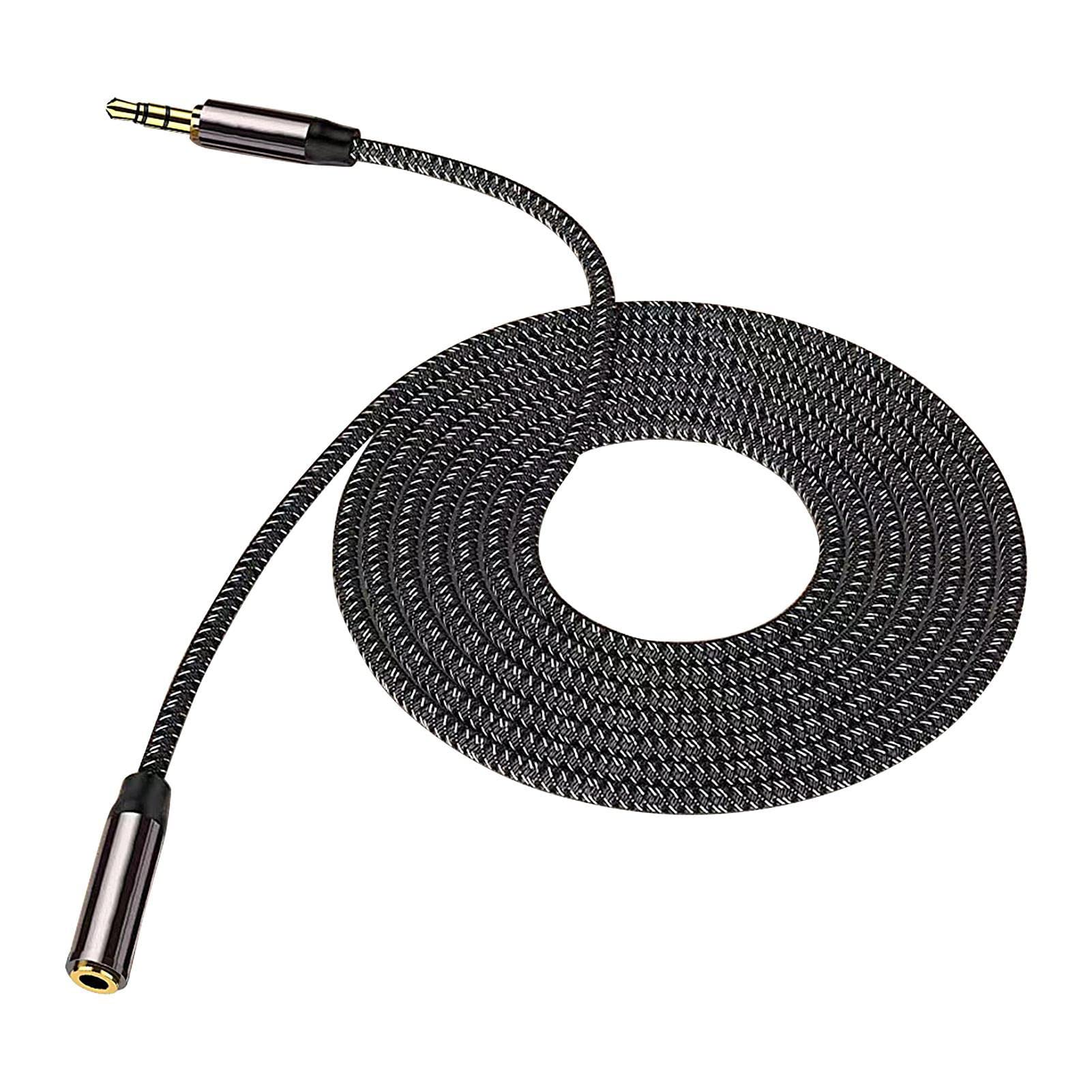 Male to Female Stereo Extension Cable - Headphone Extension Cord with Nylon Sheath | Home Male to Female Connection Wire for Microphones-image-0