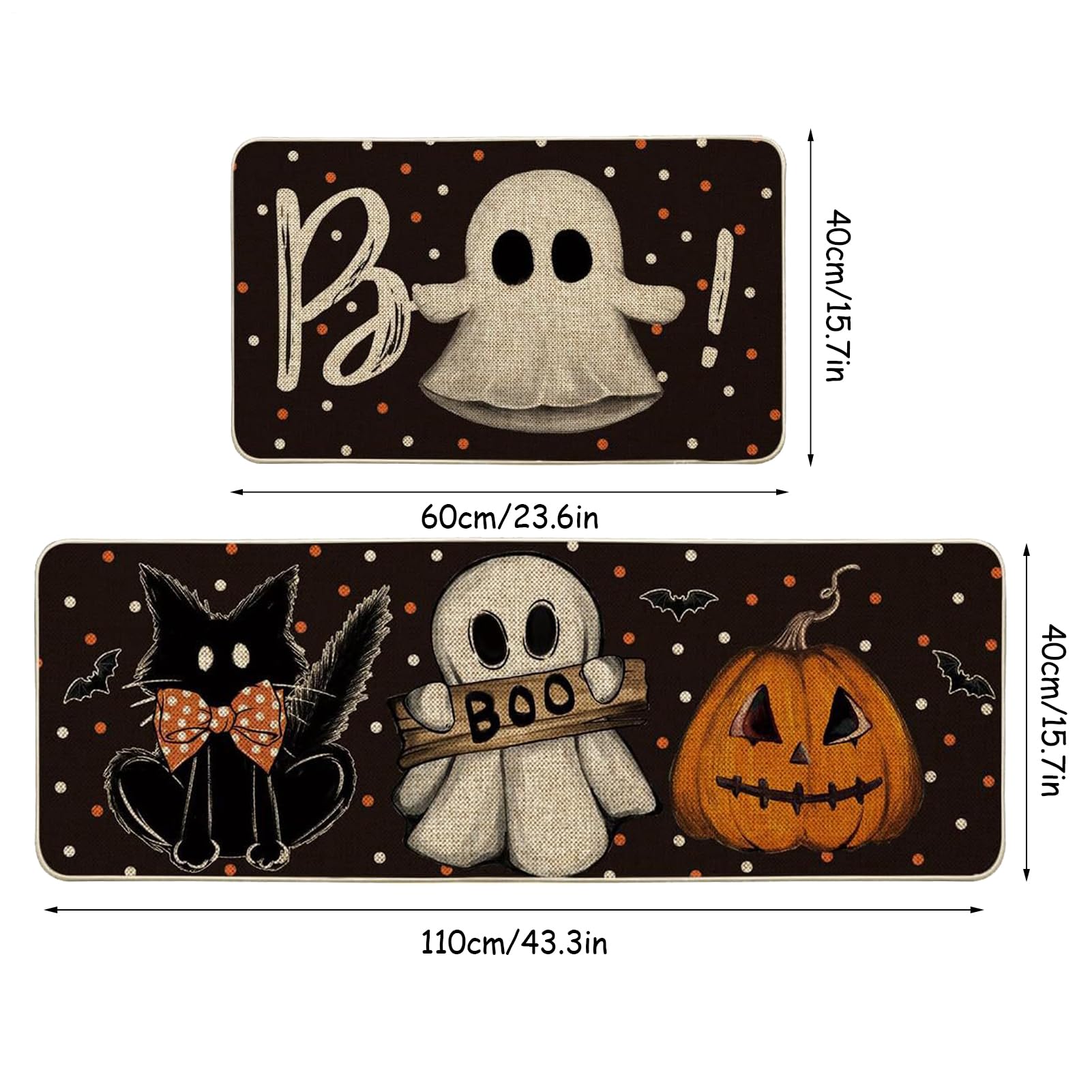 Dywany kuchenne na Halloween, maty kuchenne na Halloween | Dywan z duchami horroru w kuchni,Halloweenowy dywanik łazienkowy do kuchni, ganek do łazienki