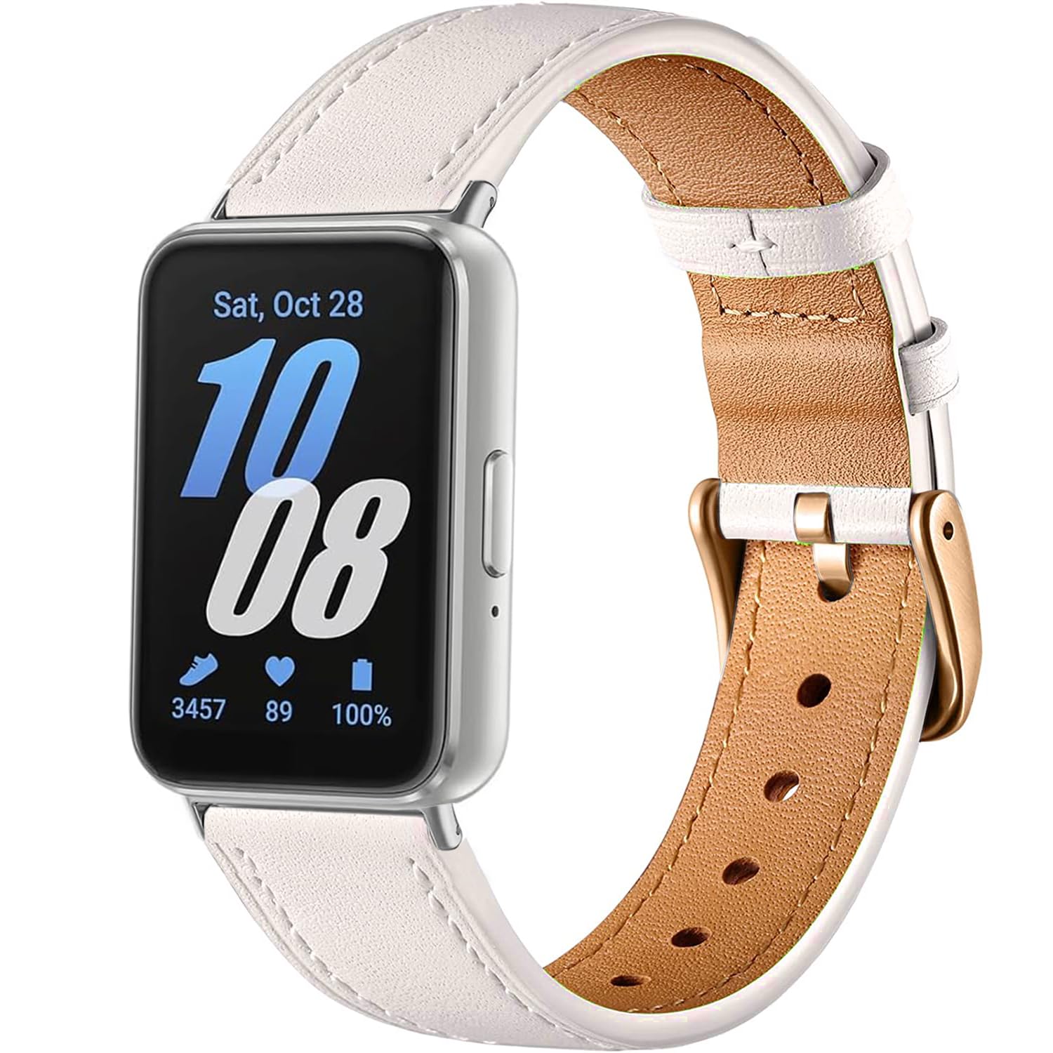 Issinlky correa compatible con Samsung Galaxy Fit 3, correa de cuero genuino de reemplazo de negocios para Samsung Galaxy Fit 3 SM-R390 correa